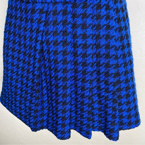 Zara Blue Houndstooth Box Pleat Skort Skirt Nwt Size XS - Picture 4 of 16